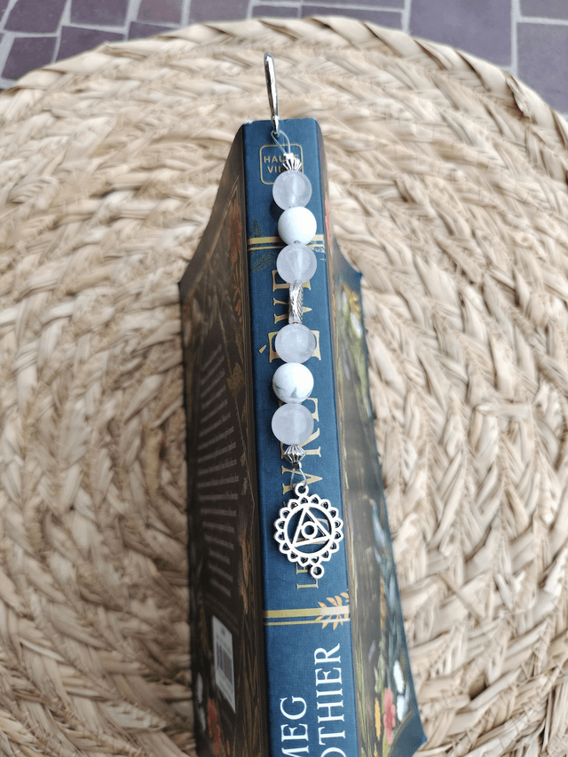 Marque page Quartz rose et Howlite plume