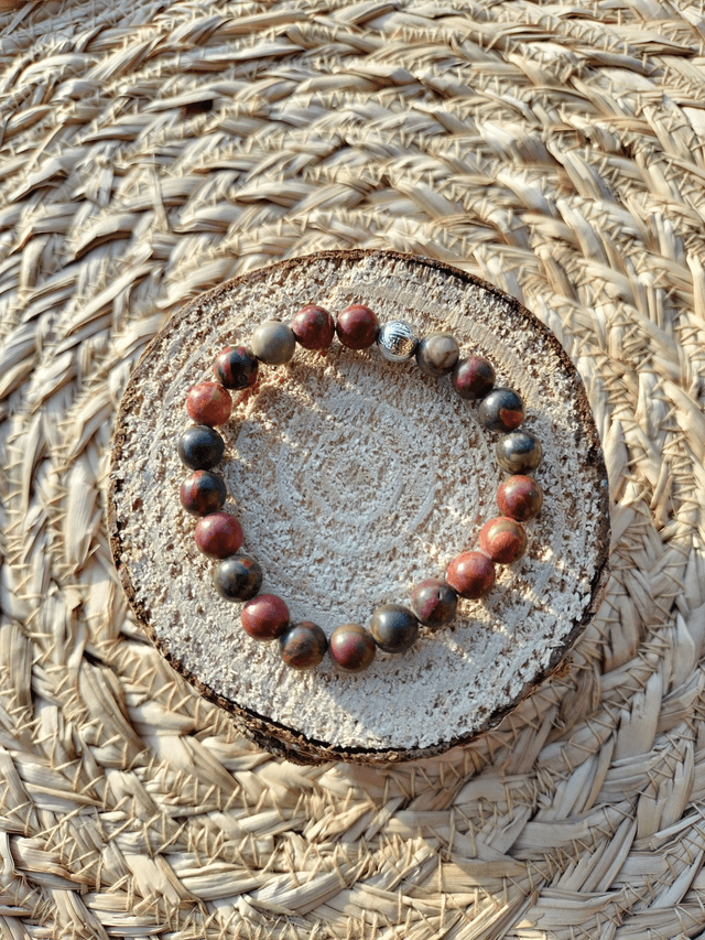 Bracelet Jaspe Picasso rouge