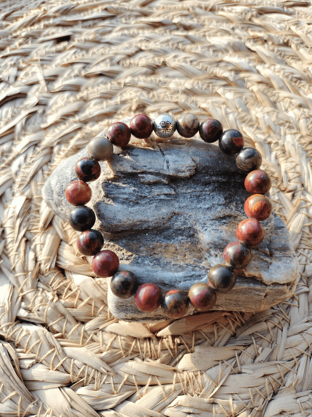 Bracelet Jaspe Picasso rouge