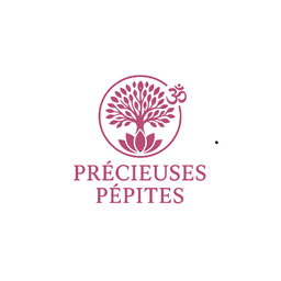 logo de la boutique 2 p en majuscule pour Précieuses pépites sur fond rose